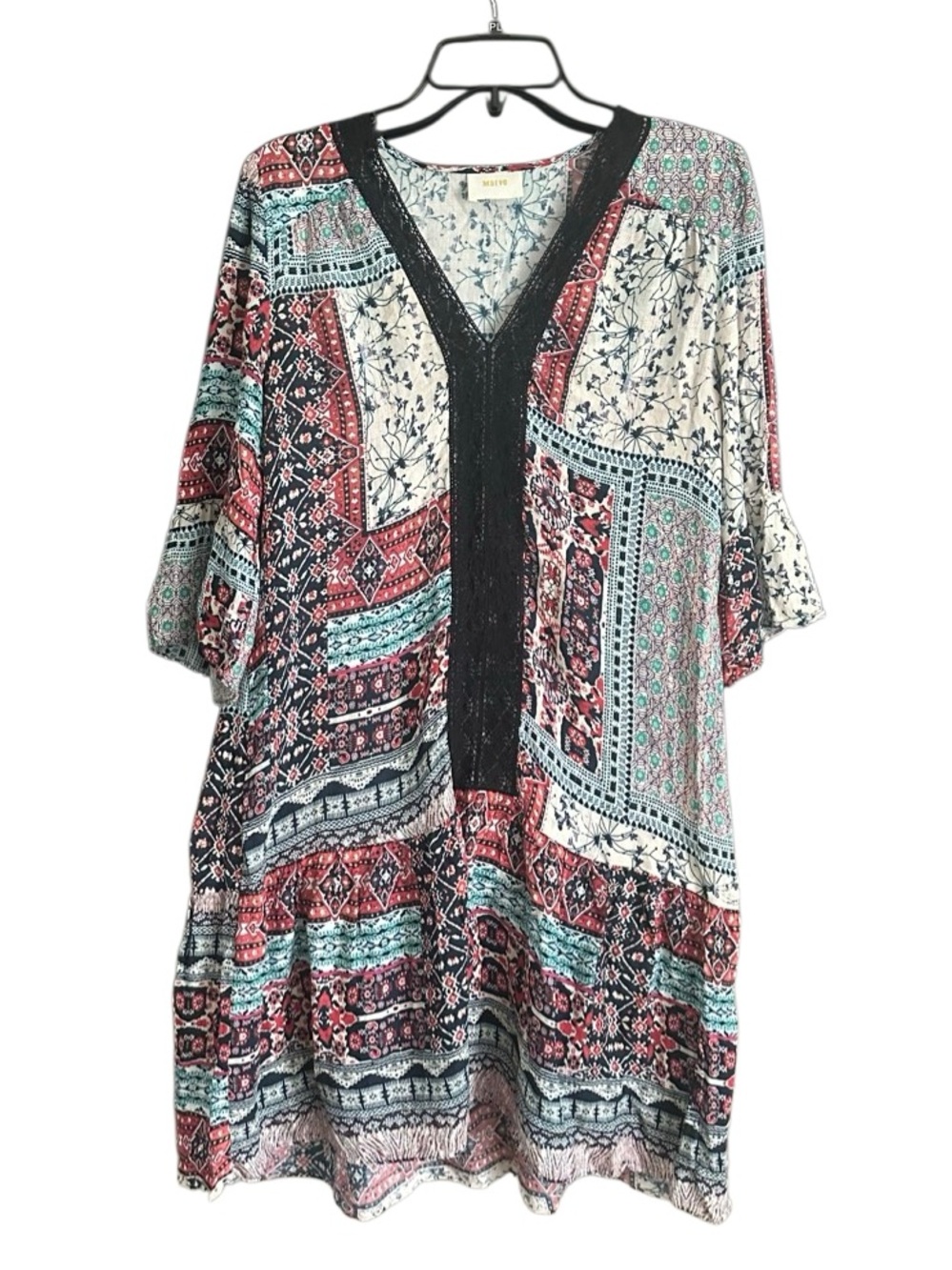 Anthropologie Maeve Patchwoork Dress with Lace Accent. Size Medium